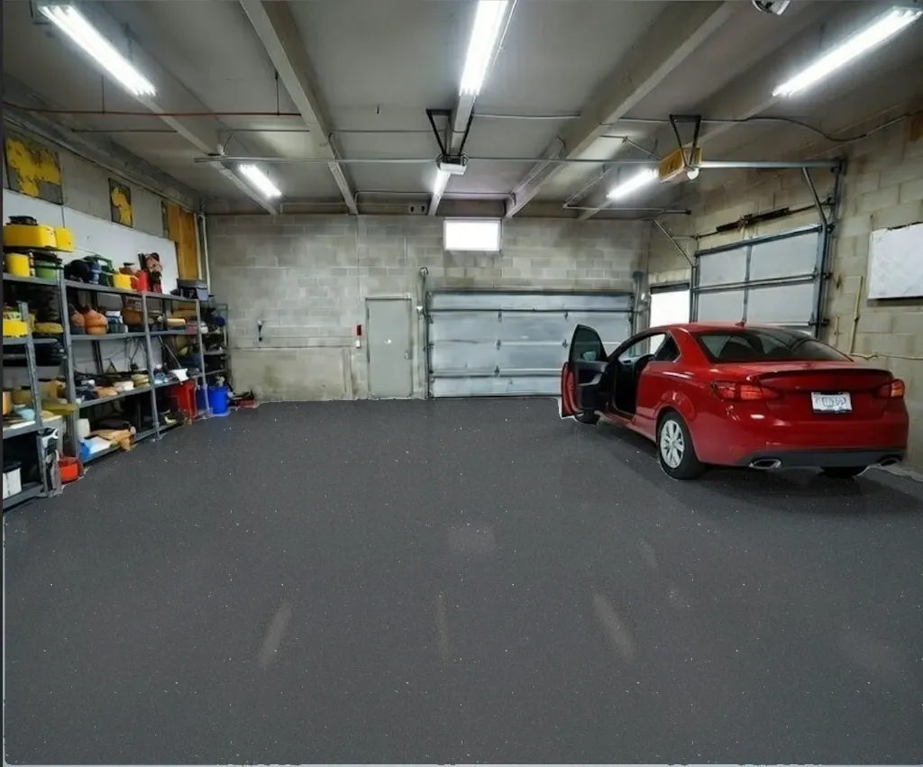 Carbon flake epoxy floor