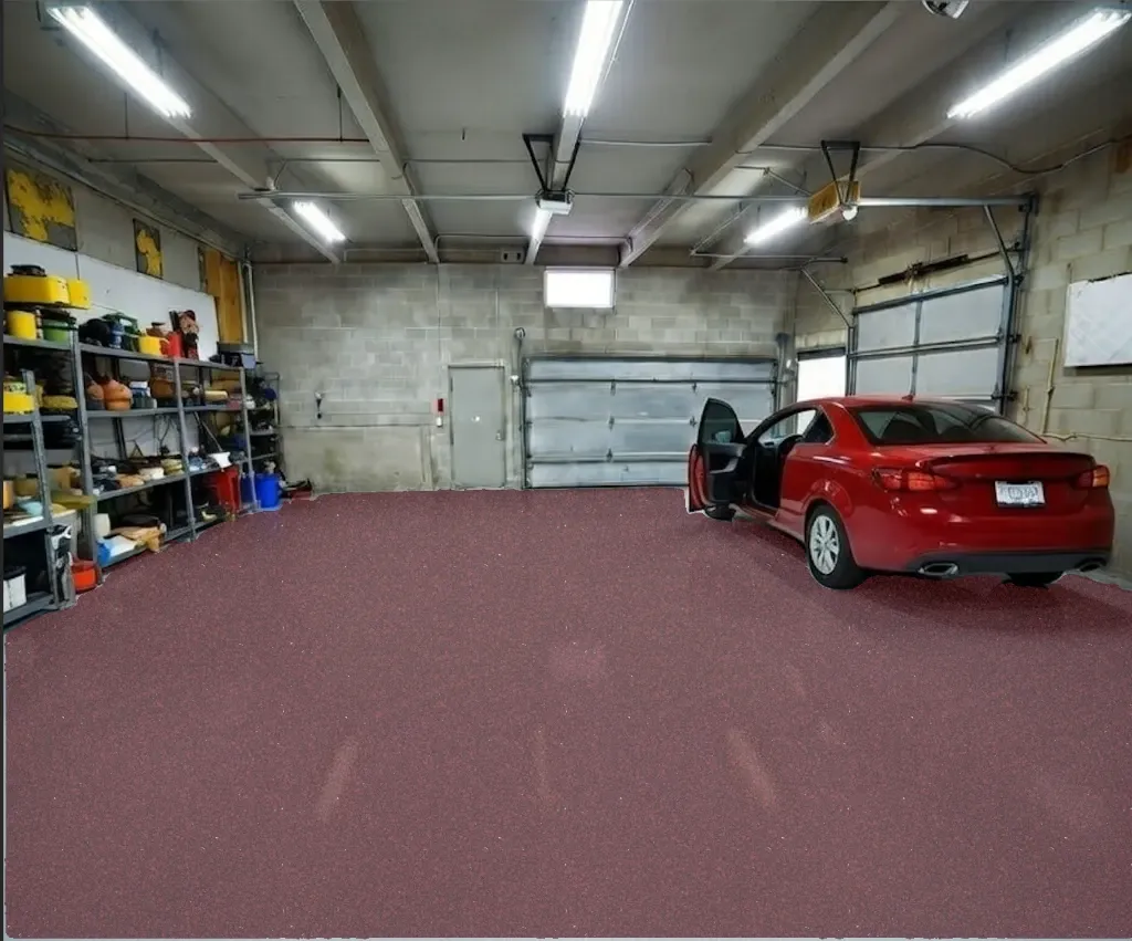 Garnet flake epoxy floor