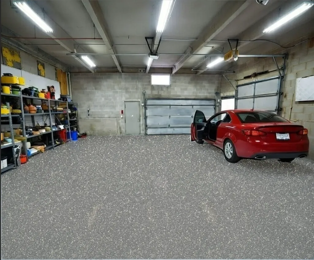 River Rock flake epoxy floor