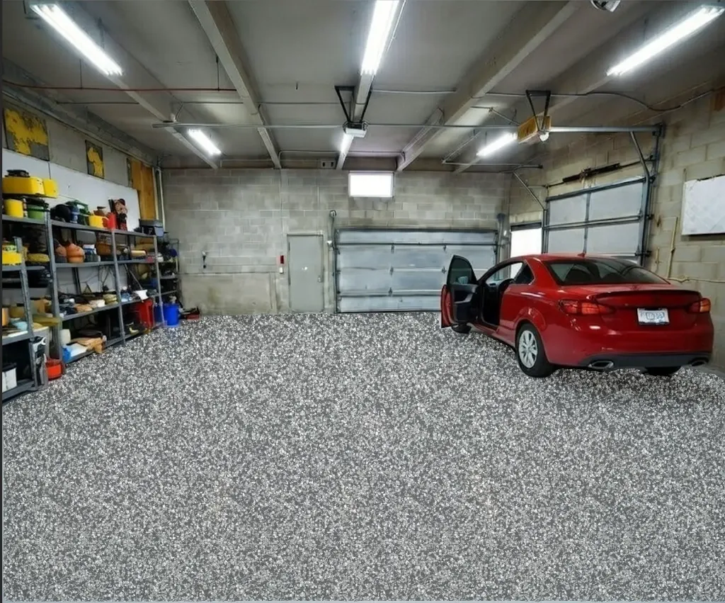Domino flake epoxy floor