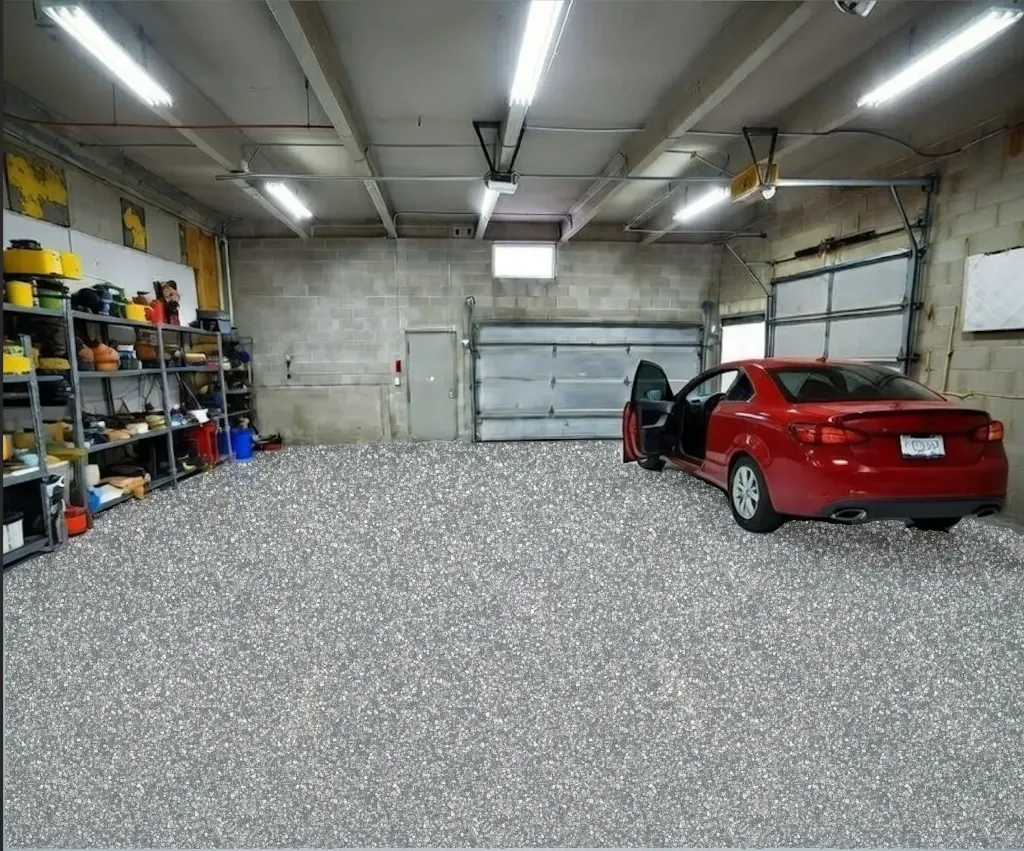 Gravel flake epoxy floor