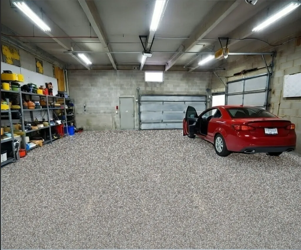 Almond flake epoxy floor