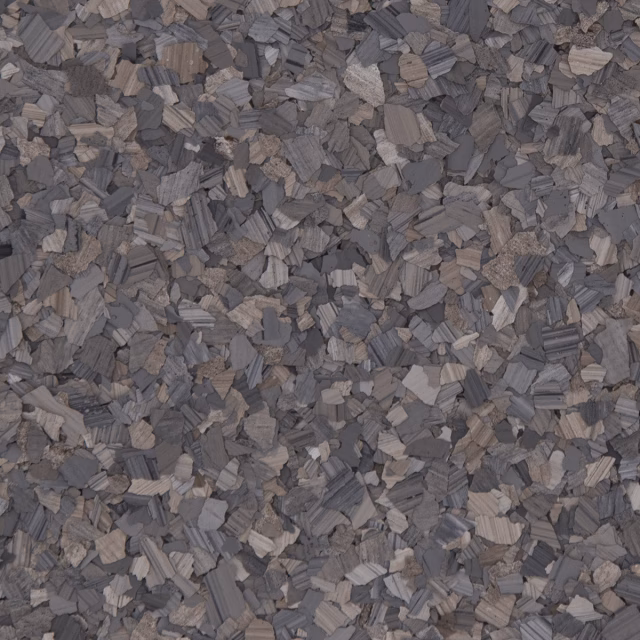 Close-up of Dolerite (F9311) epoxy flake chips