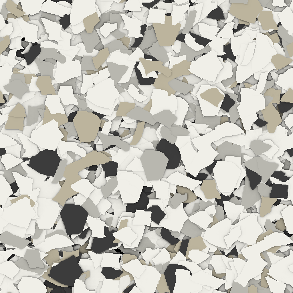 Close-up of Quicksilver (FB-424) epoxy flake chips