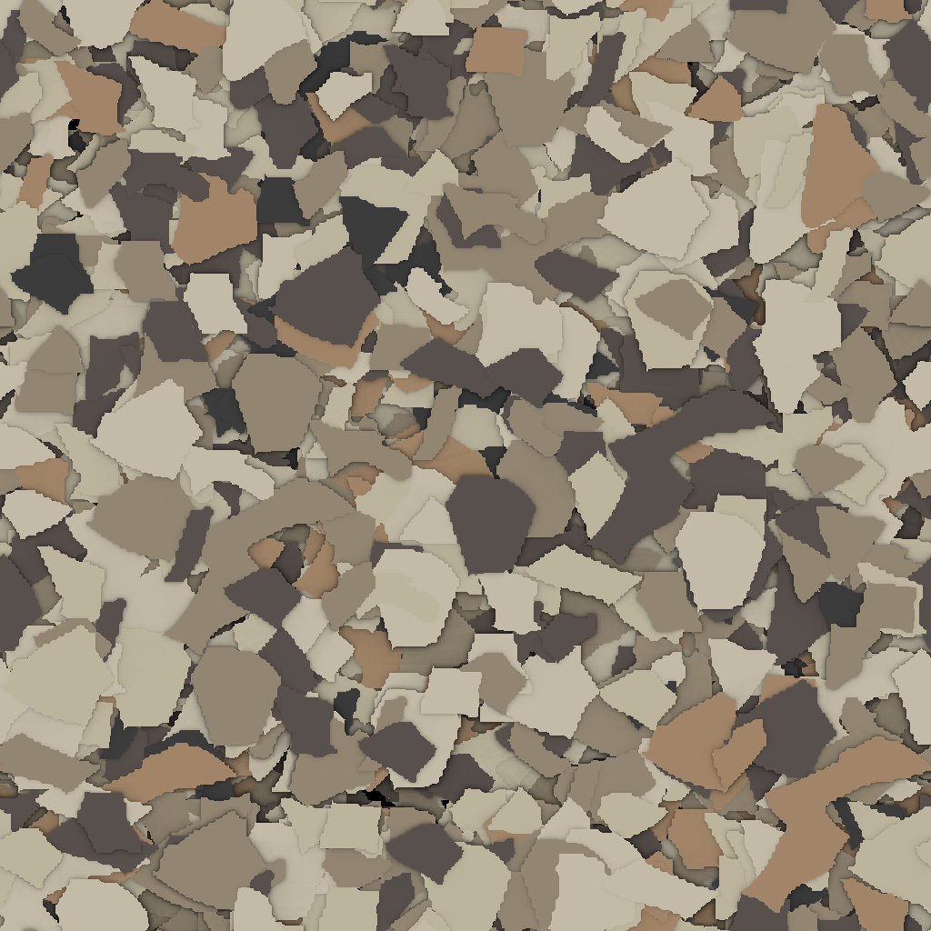 Close-up of Woodland (FB-516) epoxy flake chips