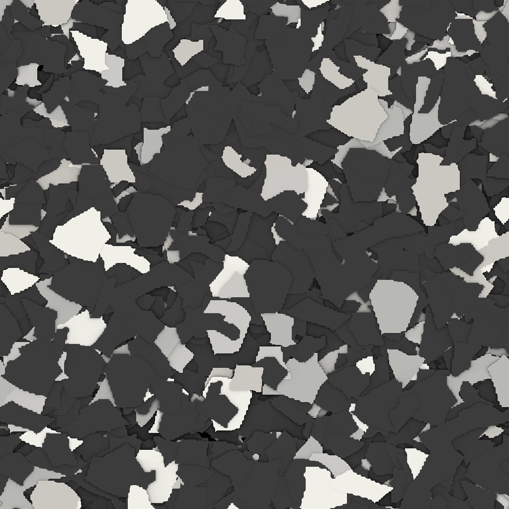 Close-up of Raven (FB-915) epoxy flake chips