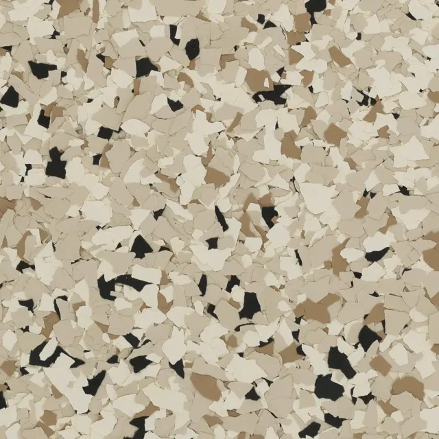 Close-up of Shoreline (FB-421) epoxy flake chips