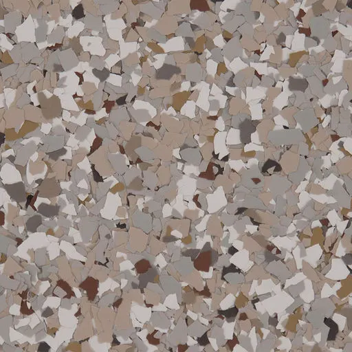 Close-up of Creekbed (FB-716) epoxy flake chips